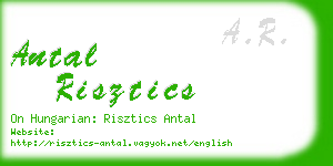 antal risztics business card